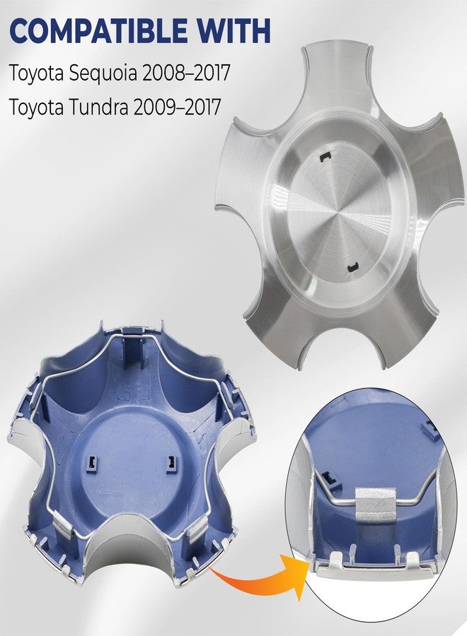 KH866 4Pcs 42603-0C110 Wheel Center Hub Cap Cover Compatible for Toyota Sequoia 2008-2017, Toyota Tundra 2009-2017 Aluminum Plus Plastic - Image 3