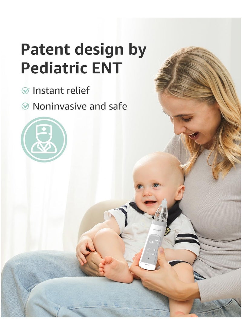 GROWNSY GROWNSY Nasal Aspirator for Baby, Baby Nose Sucker Pro with 3 Soft Silicone Tips, Adjustable Suction, Electric Nose Suction for Baby, Built-in Music & Light Soothing  - Image 4