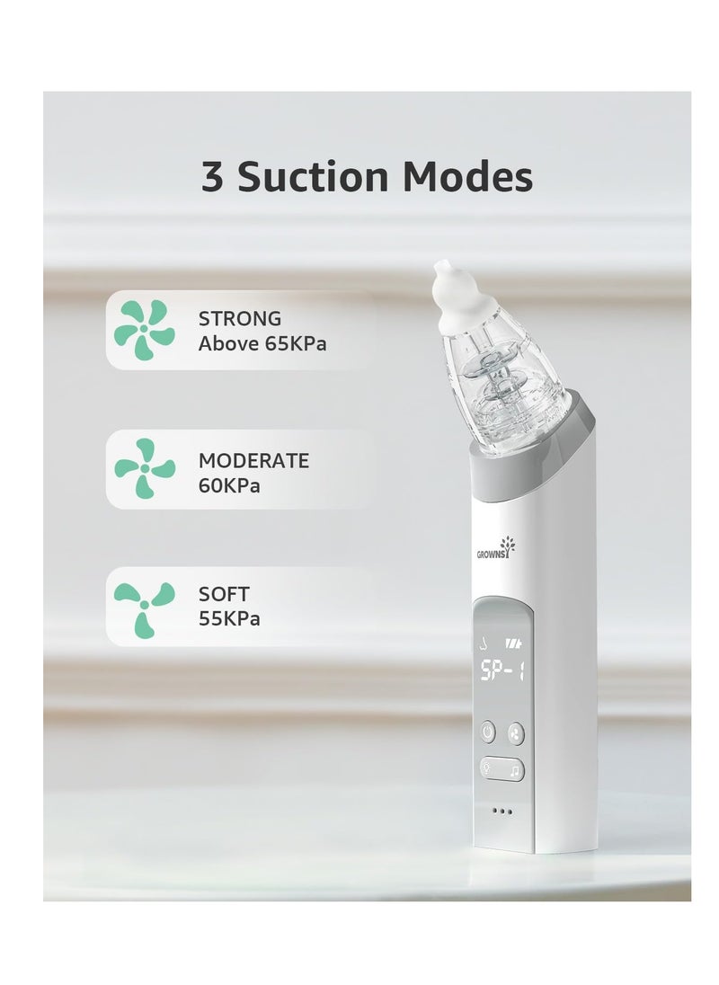 GROWNSY GROWNSY Nasal Aspirator for Baby, Baby Nose Sucker Pro with 3 Soft Silicone Tips, Adjustable Suction, Electric Nose Suction for Baby, Built-in Music & Light Soothing  - Image 5