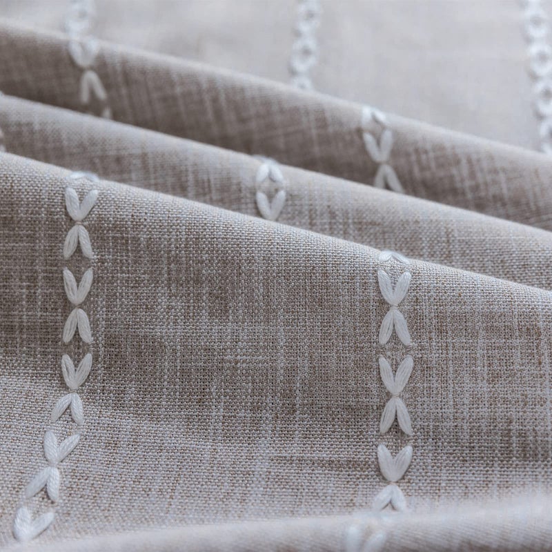 RoomTalks Country Farmhouse Cotton Polyester Curtains for Bedroom Living Room 63 Inch Length Light Filtering Boho Chic Cabin Rustic Window Curtain Panels with Tassels Striped Bohemian Draperies - Image 4