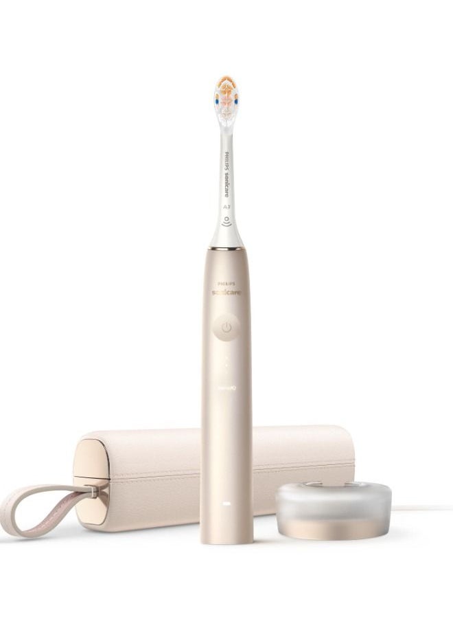 PHILIPS SONICARE - فرشاة أسنان فيليبس سونيكير 9900 برستيج الكهربائية القابلة لإعادة الشحن مع تطبيق SenseIQ وتطبيق Sonicare المدعوم بالذكاء الاصطناعي؛ اللون شامبانيا - HX9992/21 - Image 1