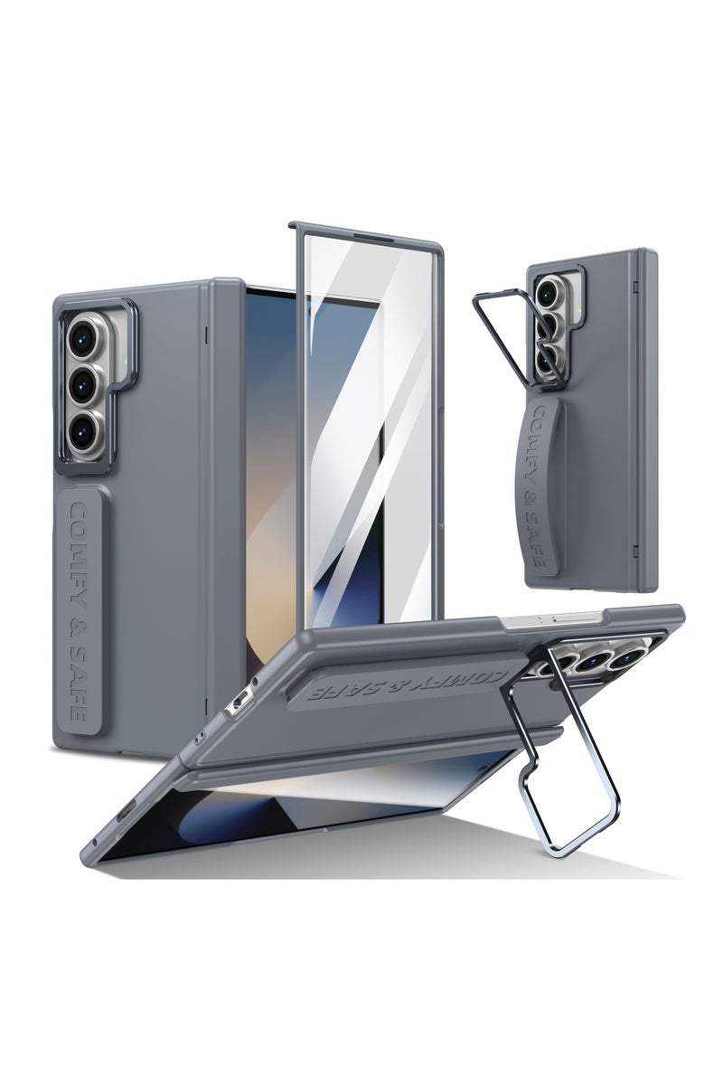 عام غطاء واقي متوافق مع هاتف Samsung Z Fold7 - مزود بحزام معصم مرن، فيلم عالي الوضوح، تصميم متكامل مضاد للصدمات مع حماية كاملة للحواف.