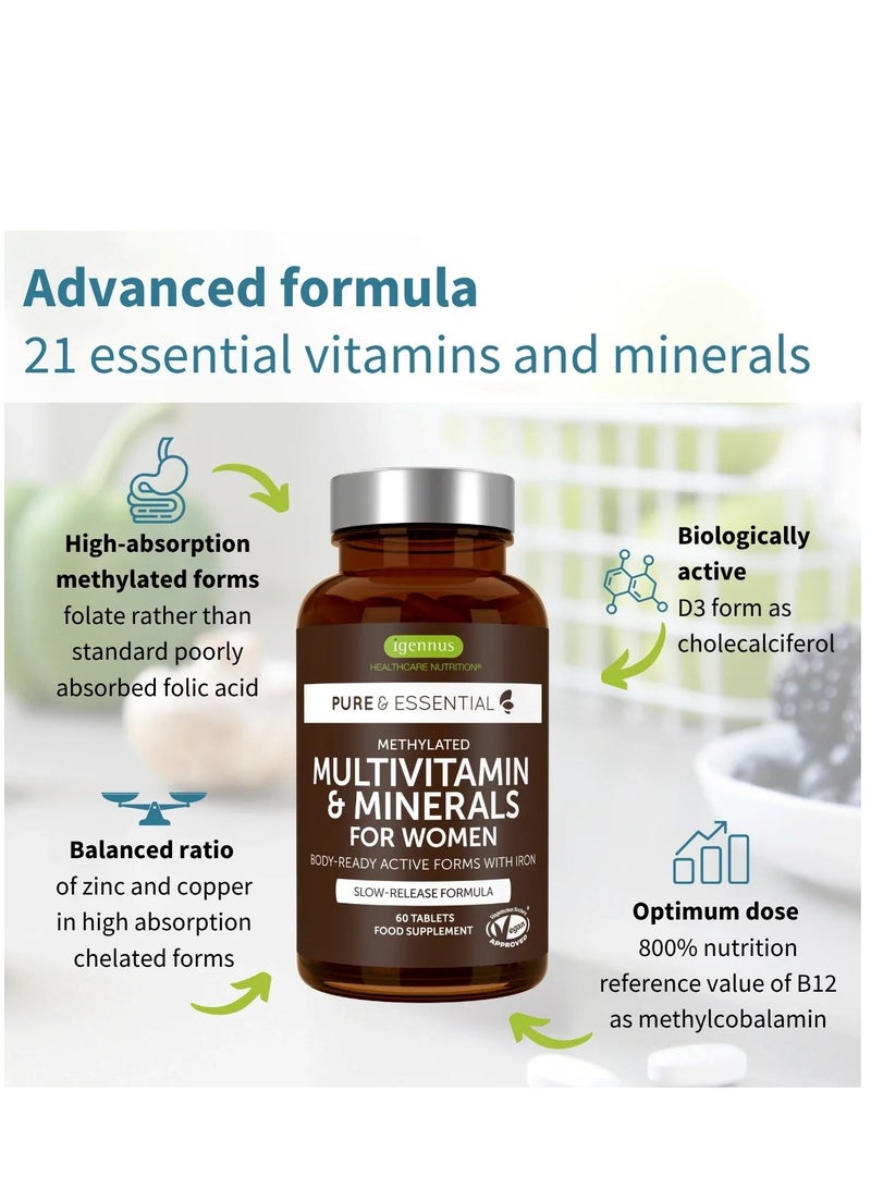 Igennus Healthcare Nutrition Methylated Multivitamin & Minerals with Iron for Women - Image 2