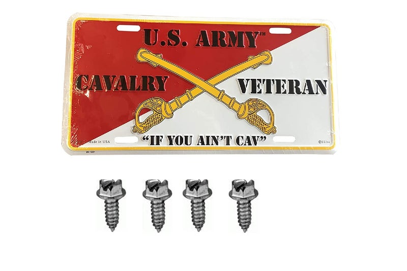 Artisan Owl United States Army Cavalry Automobile Metal License Plate Including Fastener Screws - Image 4