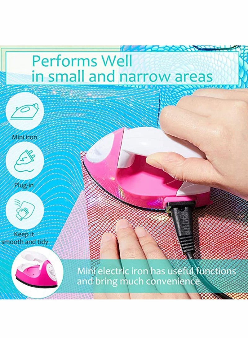 Y&D Mini Craft Iron, Heat Press Portable Handy Small with Charging Base Accessories for Beads Patch Clothes DIY T-Shirts Shoes Transfer Vinyl Projects (Pink)  - Image 4
