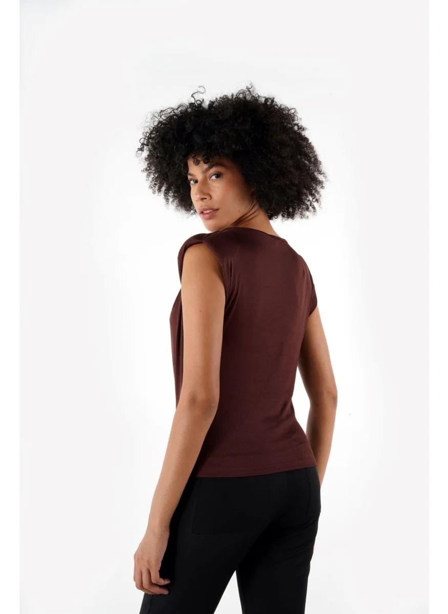 Alexander Gardi Cowl Neck Padded Flowy Blouse (B24-0081)