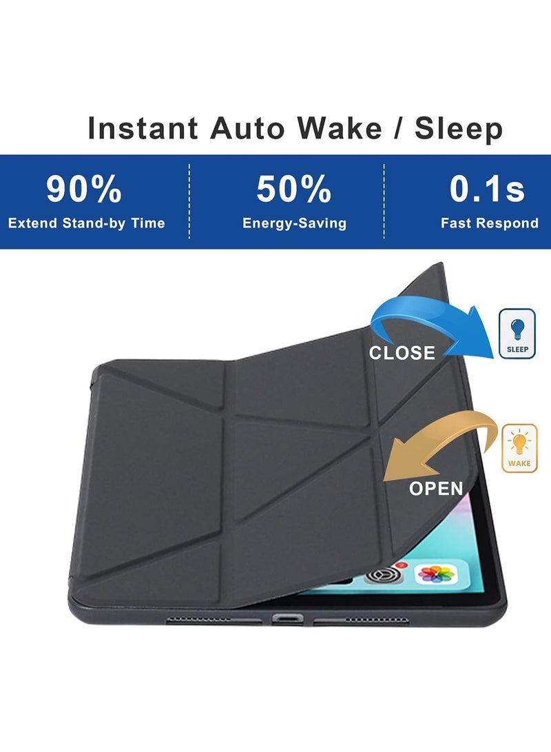 TIGER iPad 10.2 Inch Case – Compatible with iPad 9th Generation 2021, iPad 8th Generation 2020 & iPad 7th Generation 2019 – 5-in-1 Multiple Viewing Angles, Auto Wake/Sleep, Soft Back Cover, Black – Slim, Durable, and Protective Design - Image 3