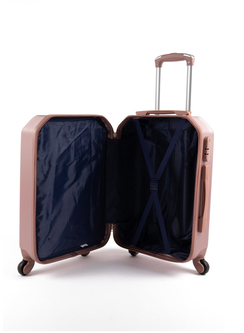 ليمرا طقم شنط سفر مكون من 5 حقائب أمتعة بـ 4 عجلات بتصميم صلب و حديث روزجولد - Image 4