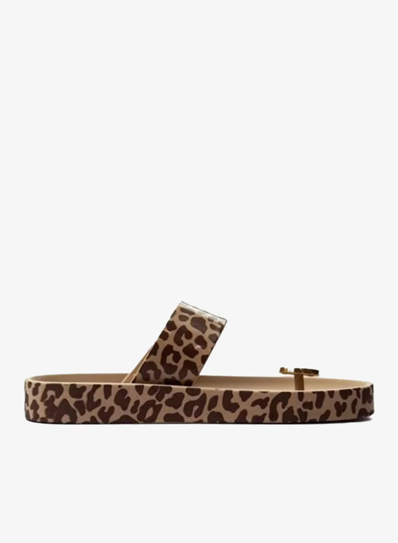 Smooth Look Women'S Anti Slip Sole  Printed Strap Sandals - Brown