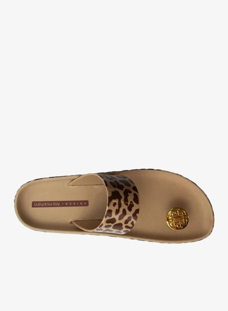 Voices Carmel-Carmel-Gold Smooth Look Women'S Anti Slip Sole  Printed Strap Sandals - Brown for Women | Best Price UAE