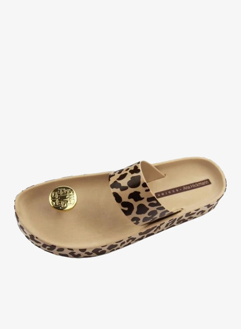 Voices Carmel-Carmel-Gold Smooth Look Women'S Anti Slip Sole  Printed Strap Sandals - Brown for Women | Best Price UAE