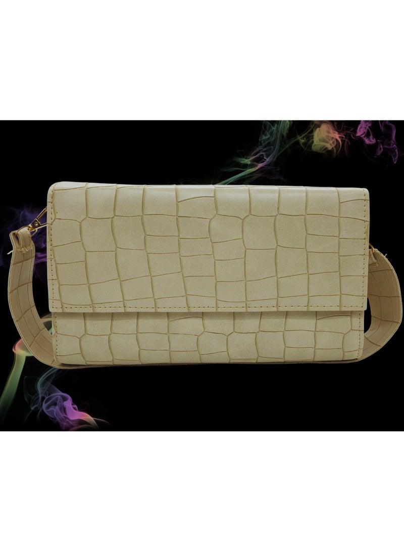 TO FASHION TO 3005 LEATHER WOMEN, GIRLS TOP HANDLE BAG, CROSS BODY BAG, SHOULDER BAG, WITH ATTATCHED BELT, MODERN, UNIQUE AND ELEGANT DESIGN, DIMENSIONS 15*26*8 CM BEIGE A  - Image 3
