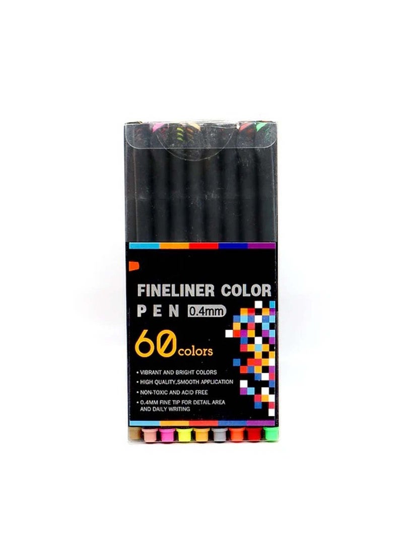 Huitich Fineliner Color Pen Set - 60 Colors (0.4mm) - Image 1