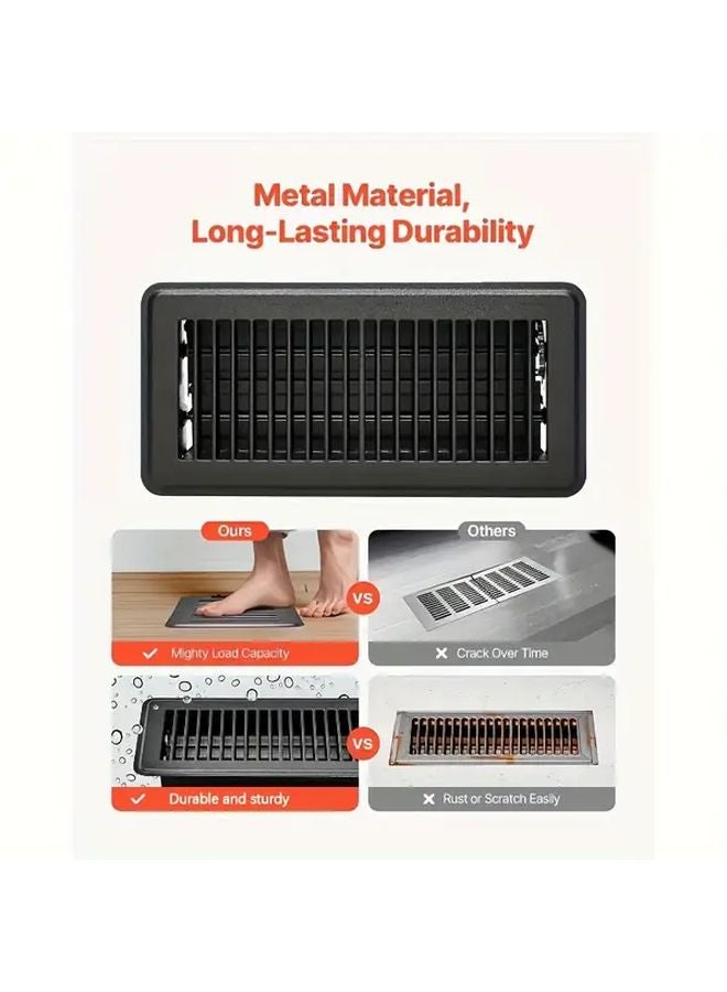 أغطية فتحات التهوية البنية المتينة القابلة للتعديل للمنزل والمكتب، وفتحات التهوية الأرضية والجدارية والشبكات - Image 3