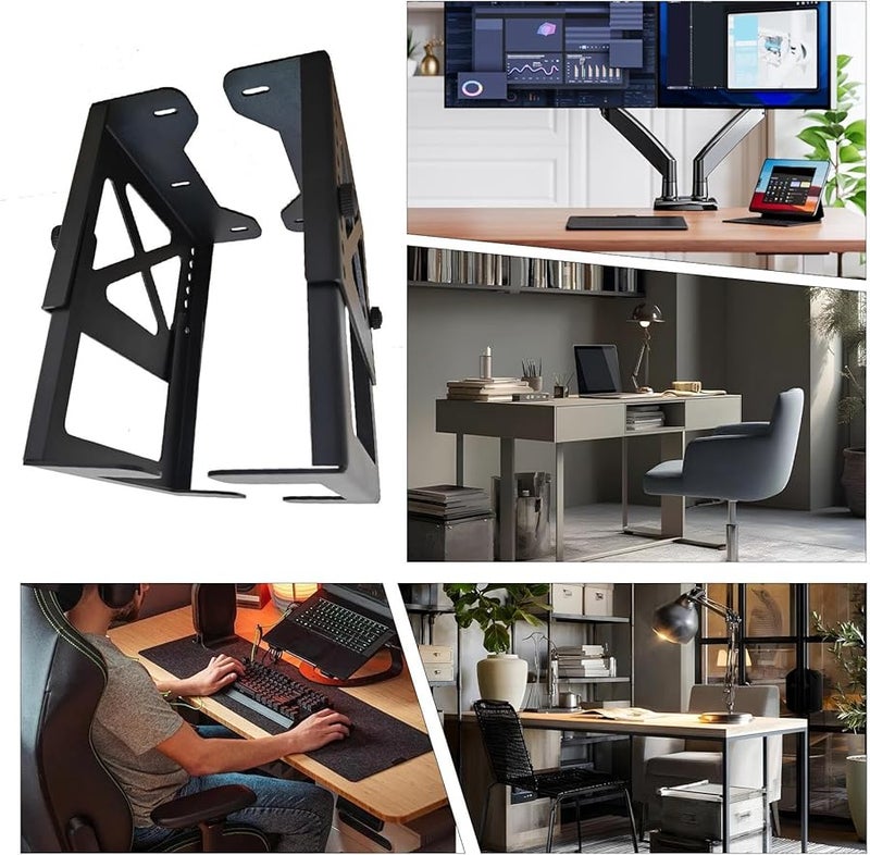 Adjustable Under Desk PC Mount Space Saving Computer Bracket for Home Office Bedroom Dorm - Image 5