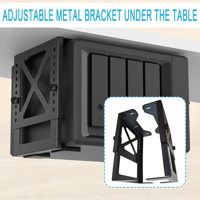 Adjustable Under Desk PC Mount Space Saving Computer Bracket for Home Office Bedroom Dorm - Image 3