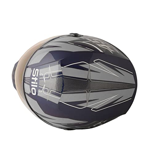 Sage Square ISI Certified ABS Clear Visor, High Standard Safety, Enhanced Design, Extra Comfort, Enhanced Design Proud 45 Full Face Graphic Helmet (Large, Blue Glossy - Silver) - Image 5