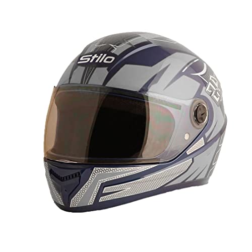 Sage Square ISI Certified ABS Clear Visor, High Standard Safety, Enhanced Design, Extra Comfort, Enhanced Design Proud 45 Full Face Graphic Helmet (Large, Blue Glossy - Silver) - Image 4