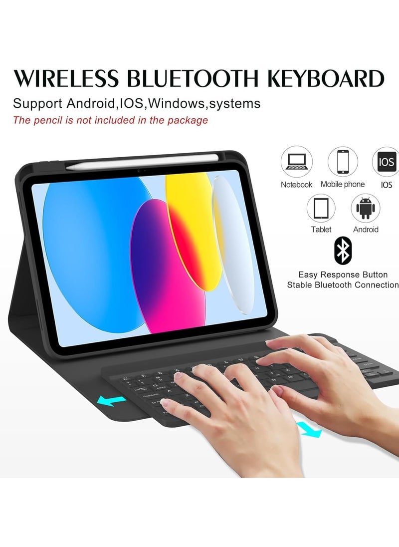 TWEGGON Keyboard Case for iPad (A16) 11th Generation 2025 with Pencil Holder Black  - Image 4