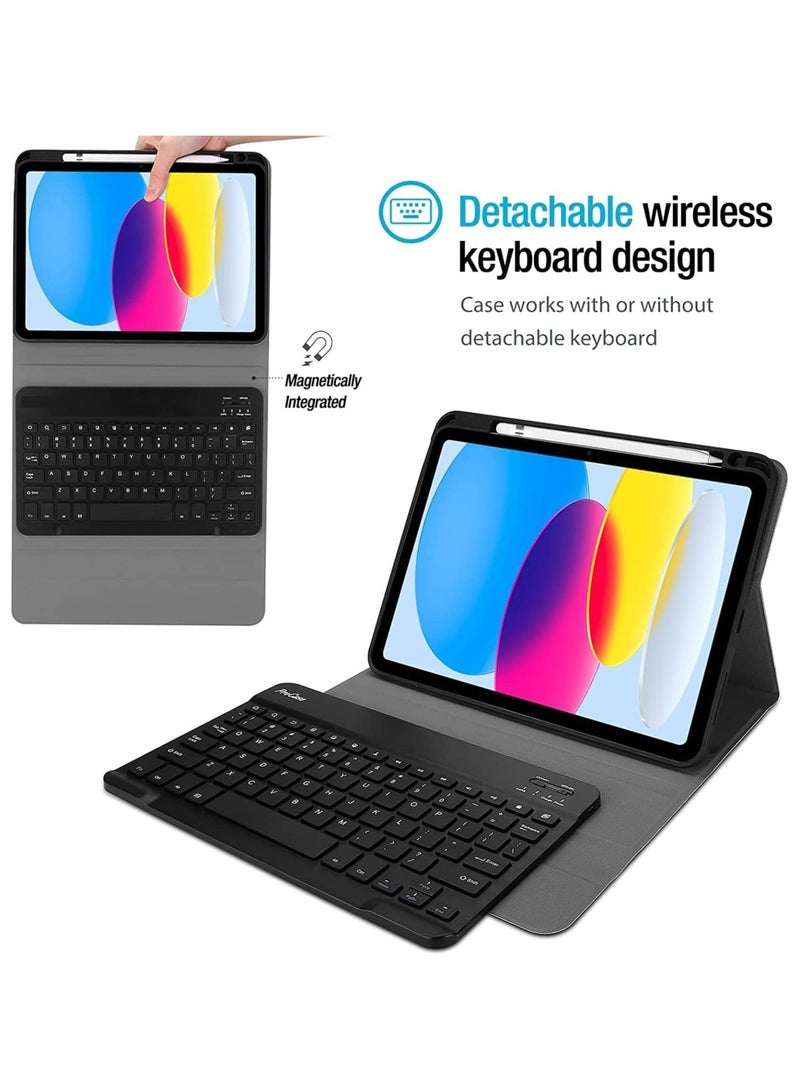 Keyboard Case for iPad (A16) 11th Generation 2025 with Pencil Holder Black