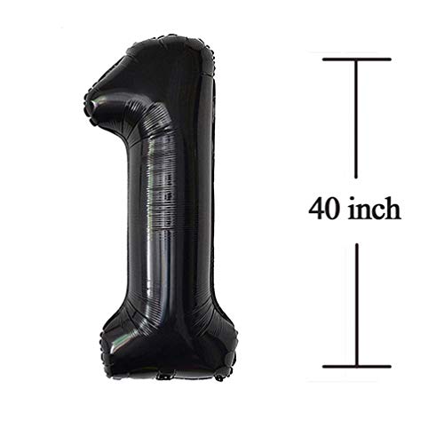 Jonhamwelbor 17 Number Balloons Black Big Giant Jumbo Big Large 17 or 71 Foil Mylar Helium Number Balloons Black 17th 71st 71 Years Old Birthday Party Anniversary Events Decorations for Women Men - Image 5