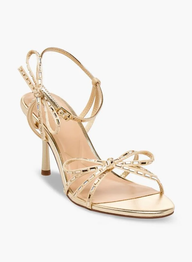 Celeste Women Embellished Bow Accent Stiletto Heel Sandals