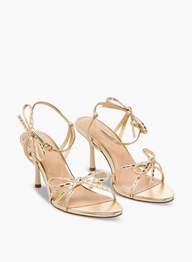 Celeste Women Embellished Bow Accent Stiletto Heel Sandals