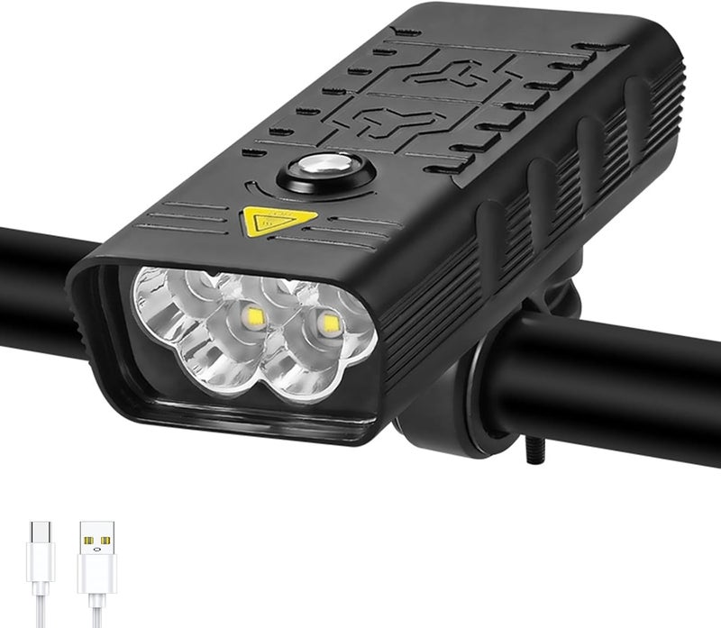 Bicycle headlight Type-C charging 5T6 strong light aluminum alloy bicycle headlight 10000 mAh flashlight - Image 2