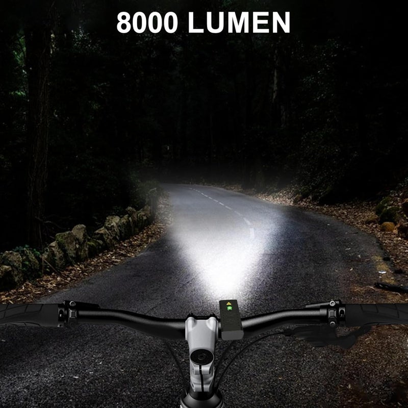 Bicycle headlight Type-C charging 5T6 strong light aluminum alloy bicycle headlight 10000 mAh flashlight - Image 3