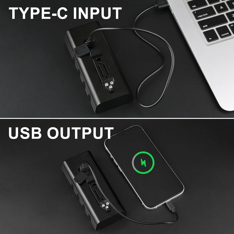 Bicycle headlight Type-C charging 5T6 strong light aluminum alloy bicycle headlight 10000 mAh flashlight - Image 5