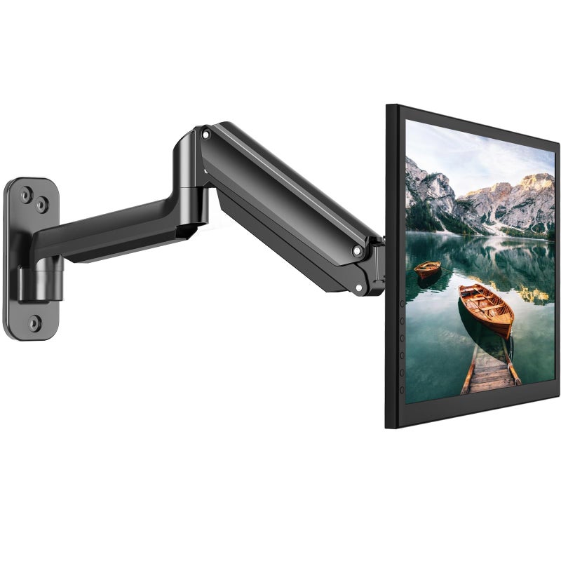 HUANUO 13-42 Inch Monitor/TV Wall Mount Bracket, VESA 75x75, 100x100, 200x100, 200x200 mm, Supports Up to 8kg, Adjustable Gas Spring Arm, Holds Monitors & TVs Off Desk, Space-Saving, Easy Installation - Image 1