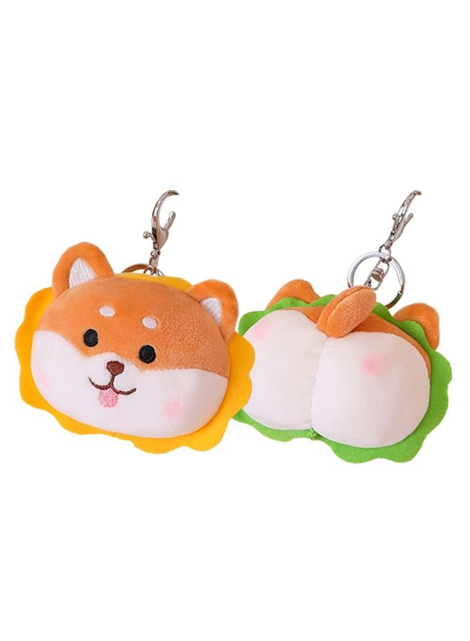 2Pcs Creative Magnetic Corgi Keychain, Dog Action figure, Hanging Ornament, Bag Decoration - Image 1
