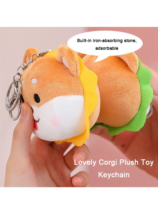 2Pcs Creative Magnetic Corgi Keychain, Dog Action figure, Hanging Ornament, Bag Decoration - Image 4