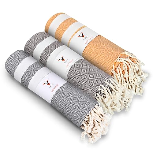 PATVY Bamboo Cotton Bath Towels | Ultra Soft Quick Dry Towels for Men & Women | Large Size 75x150 cm | Lightweight Towel Set (Pack of 3, Maroon - Yellow - Green) - Image 1