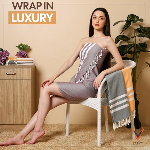 PATVY Bamboo Cotton Bath Towels | Ultra Soft Quick Dry Towels for Men & Women | Large Size 75x150 cm | Lightweight Towel Set (Pack of 3, Maroon - Yellow - Green) - Image 5