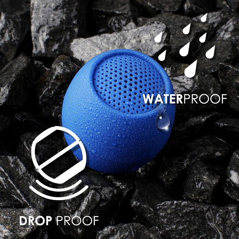 BOOMPODS Zero Bluetooth Speaker - Powerful Waterproof Mini Speakers with Dual Pairing Option & Wireless Mic with Big Sound (Blue) - Image 3