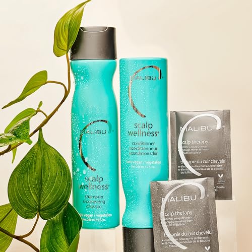 Malibu C Scalp Wellness Collection - Soothing Shampoo and Conditioner Hair Care Set for Dry Scalp - Formulated with Vitamin C Antioxidant Complex - Travel Size Scalp Remedy Packets Included (33.8 oz) - Image 2