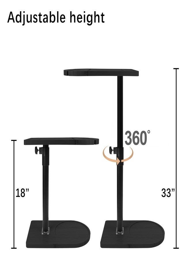 YUHFERA 360° Rotatable Sofa Tray Table for Couch Arm - Height Adjustable End Table for Bed or Chair with Phone & Tablet Slots, TV Tray Table, Side Table Tray for Small Spaces（Black,Arc） - Image 5