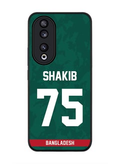 Stylizedd Rugged Black edge case for Honor 90 5G, Slim fit Case Flexible Anti Drop TPU Gel Thin Cover - Team Bangladesh Shakib Al Hasan, Jersey No 75  - Image 1