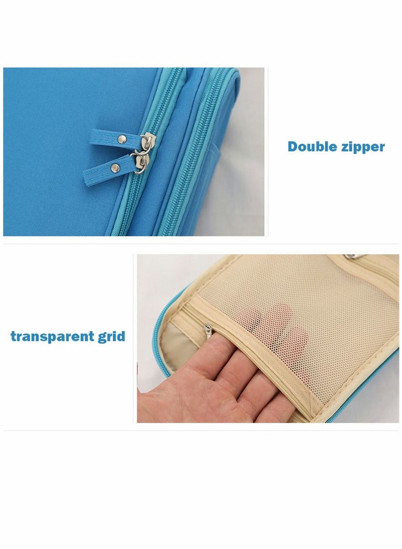 Blue Hanging Travel Toiletry Bag for Toiletries Makeup Cosmetics - Image 3