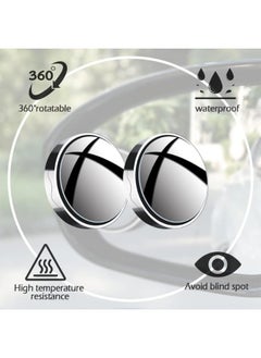 Generic Suction Cup Car Convex Blind Spot Mirror, 2024 New Auxiliary Blind Spot Mirror, 360 Rotation Adjustable Side View Mirror Blindspot, Wide Angle Rear View Mirror for Cars SUV and Trucks (2PC White)  - Image 5