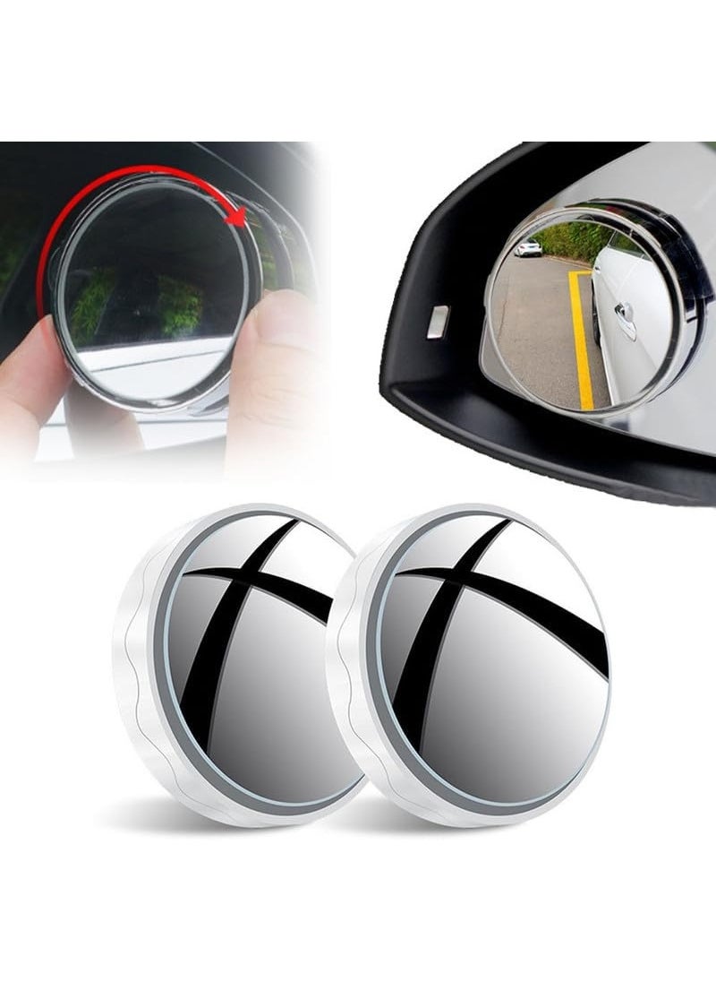 Generic - Suction Cup Car Convex Blind Spot Mirror, 2024 New Auxiliary Blind Spot Mirror, 360 Rotation Adjustable Side View Mirror Blindspot, Wide Angle Rear View Mirror for Cars SUV and Trucks (2PC White) - Image 1