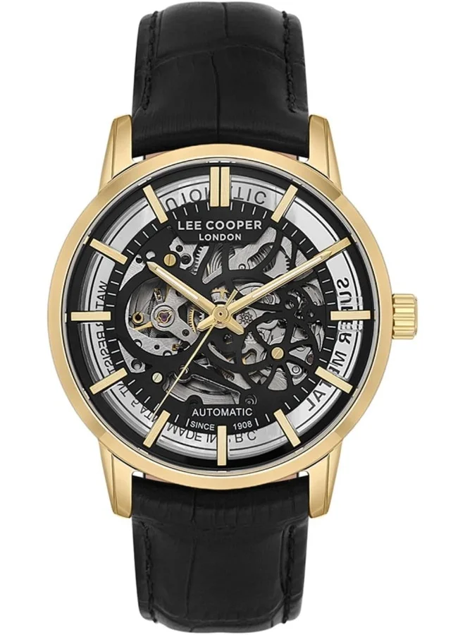 لي كوبر LEE COOPER Men's Watch, Automatic Display and Leather Strap - LC08035.161, Brown