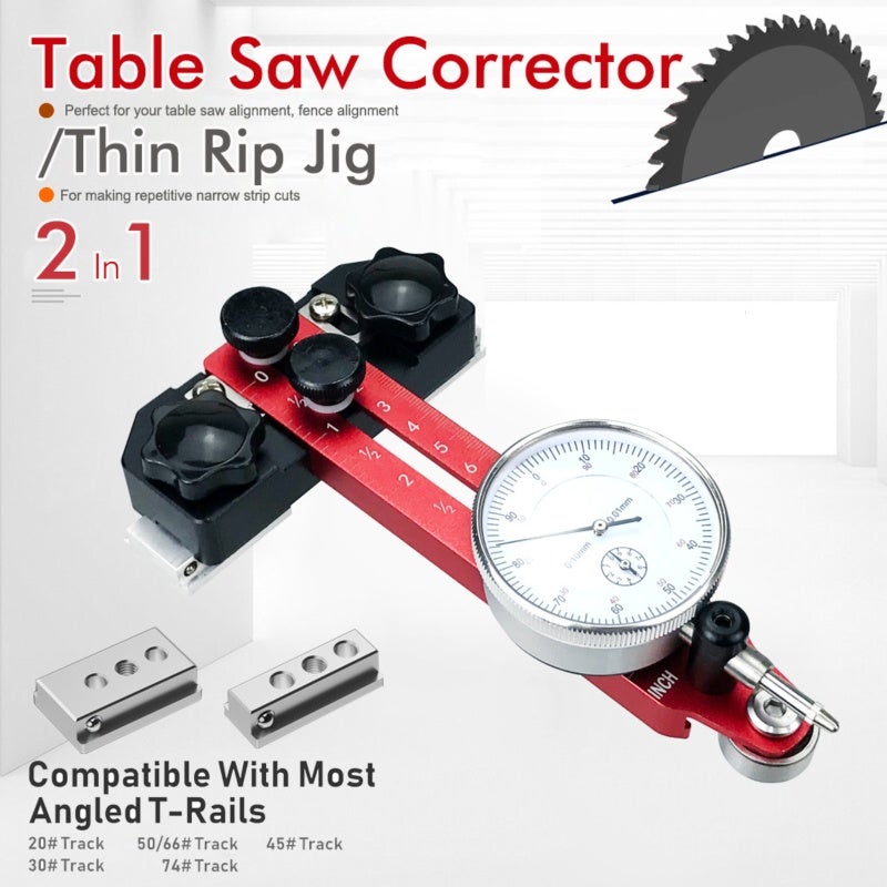 Table Saw Alignment Gauge: 0-120mm Adjustable Range, Sensitive Dial Gauge - Sturdy Aluminum Build, Quick Setup Saw Calibration Tool for Professional Woodworkers & Hobbyists Woodworking Projects - Image 2