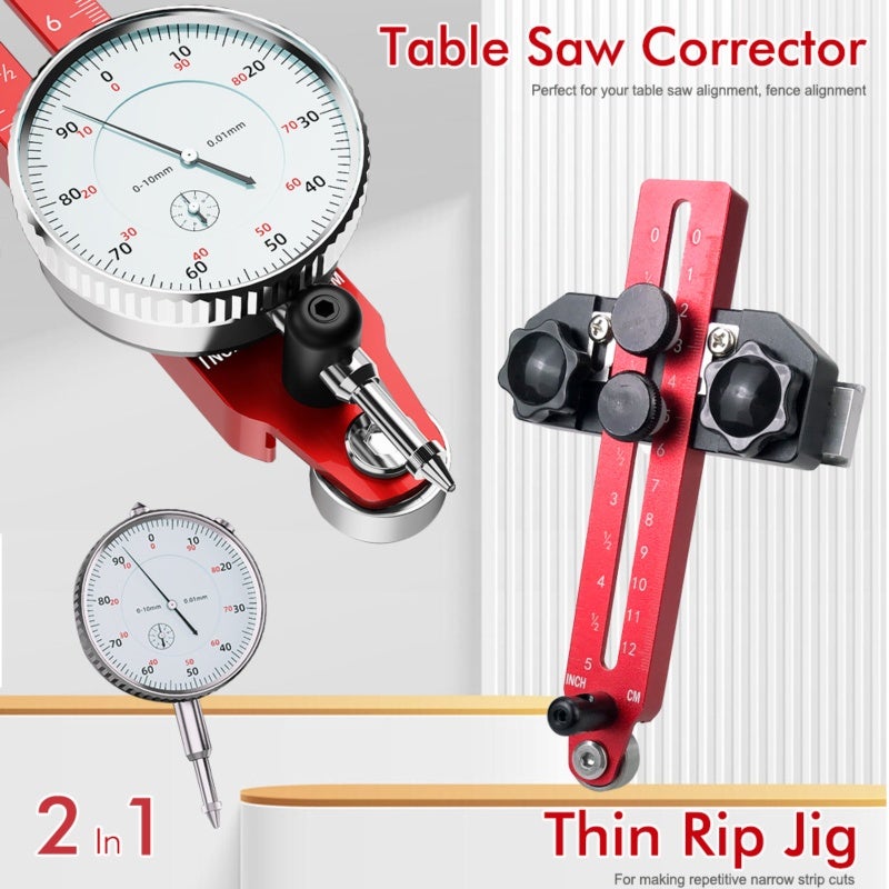 Table Saw Alignment Gauge: 0-120mm Adjustable Range, Sensitive Dial Gauge - Sturdy Aluminum Build, Quick Setup Saw Calibration Tool for Professional Woodworkers & Hobbyists Woodworking Projects - Image 3