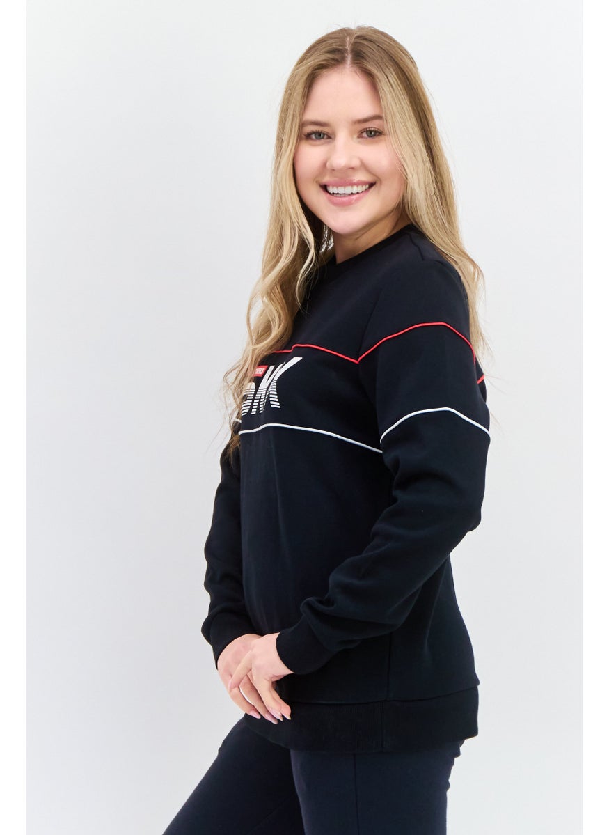 SKECHERS - Women Sportswear Fit Long Sleeve Outdoor Sweatshirt, Black - Image 1