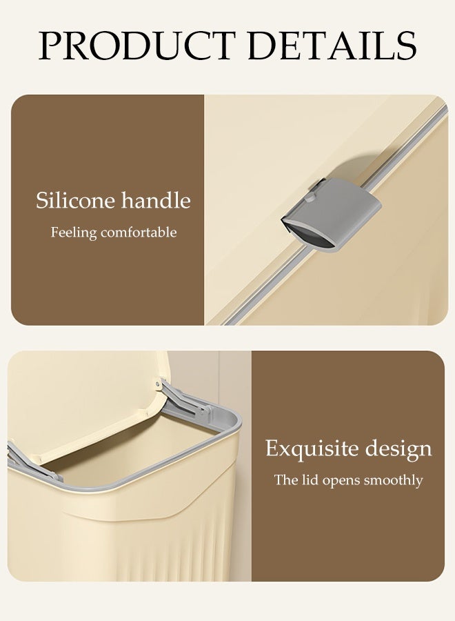 DUNISO Hanging Kitchen Compost Bin with Lid Kitchen Cabinet Door Under Sink Plastic Garbage Can Slide Open Space Saving Slim Wastebasket for Bedroom,Rv,Office,Kitchen,Craft Room - Image 5