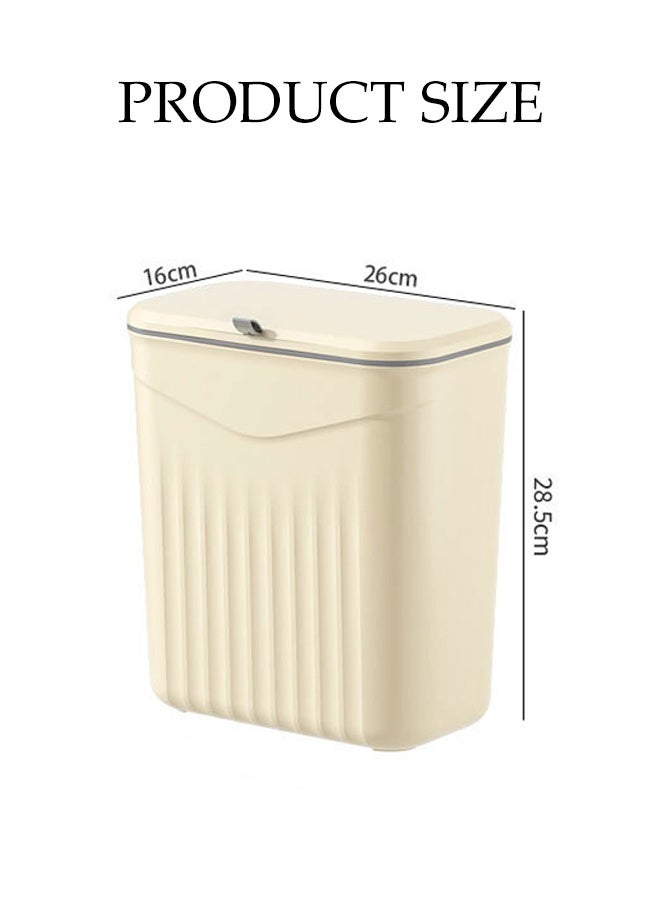 DUNISO Hanging Kitchen Compost Bin with Lid Kitchen Cabinet Door Under Sink Plastic Garbage Can Slide Open Space Saving Slim Wastebasket for Bedroom,Rv,Office,Kitchen,Craft Room - Image 4