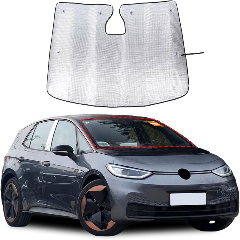 PIUGILH Car Windscreen Sun Protection for VW ID.3 (2019-2024) - Foldable UV Protection Parasol - Image 1