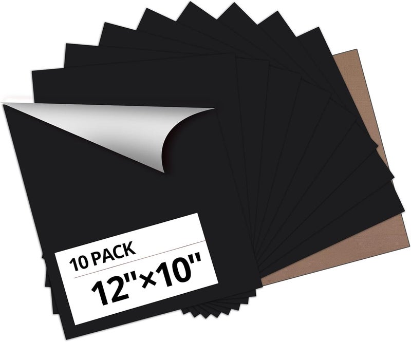 HTVRONT Black Heat Transfer Vinyl Bundle - 10 Pack 12" x 10" HTV Vinyl for T-Shirt, Black Iron on Vinyl for All Cutting Machine or Heat Press Machine - Image 1